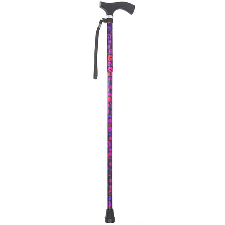 Switch Sticks Folding Cane, Circle Print, 32 to 37 Inch Height-Folding Cane Switch Sticks Aluminum 32 to 37 Inch Height Circle Print