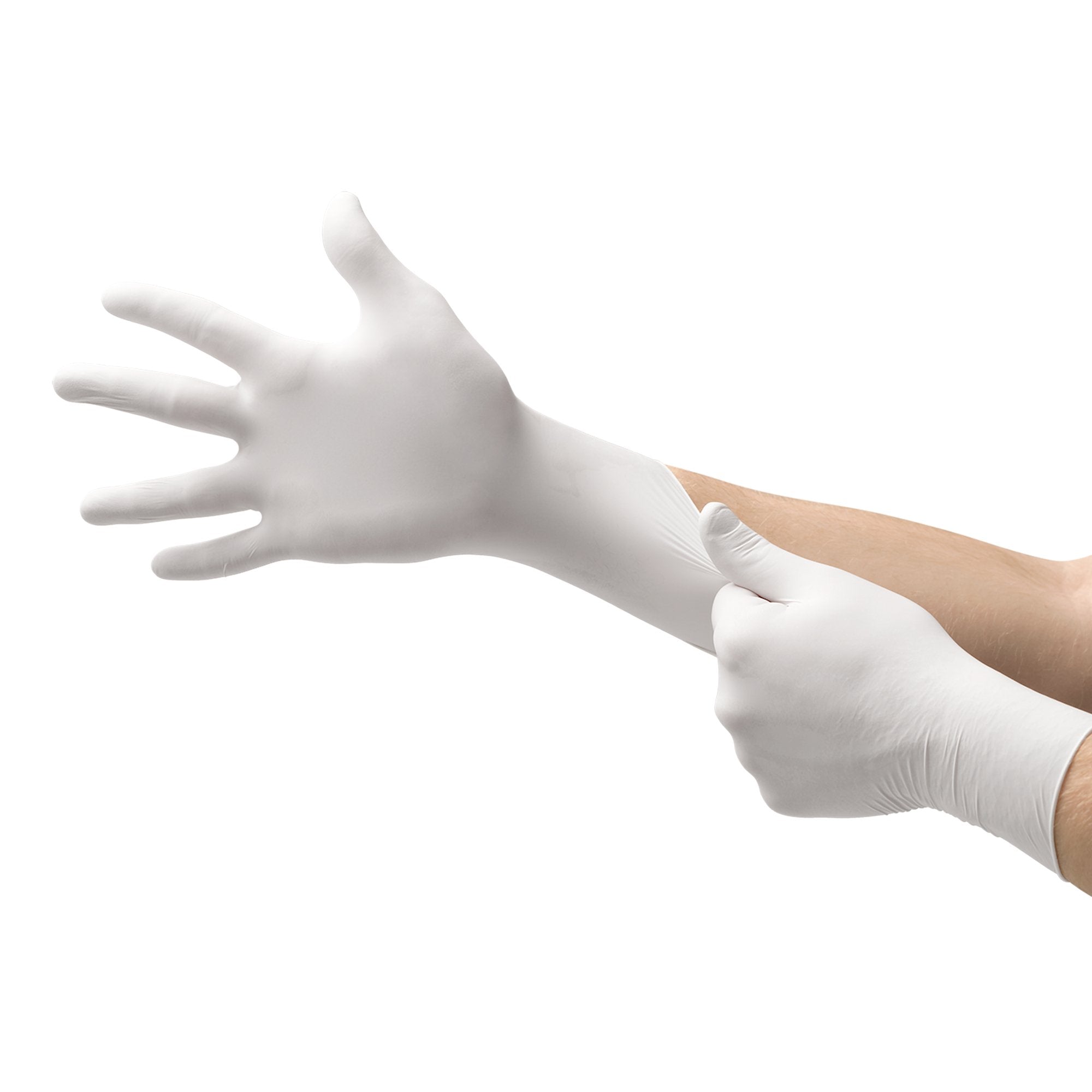 Soft White Nitrile Exam Glove, Small, White-Exam Glove Soft White Nitrile* Small NonSterile Nitrile Standard Cuff Length Textured Fingertips White Not Rated