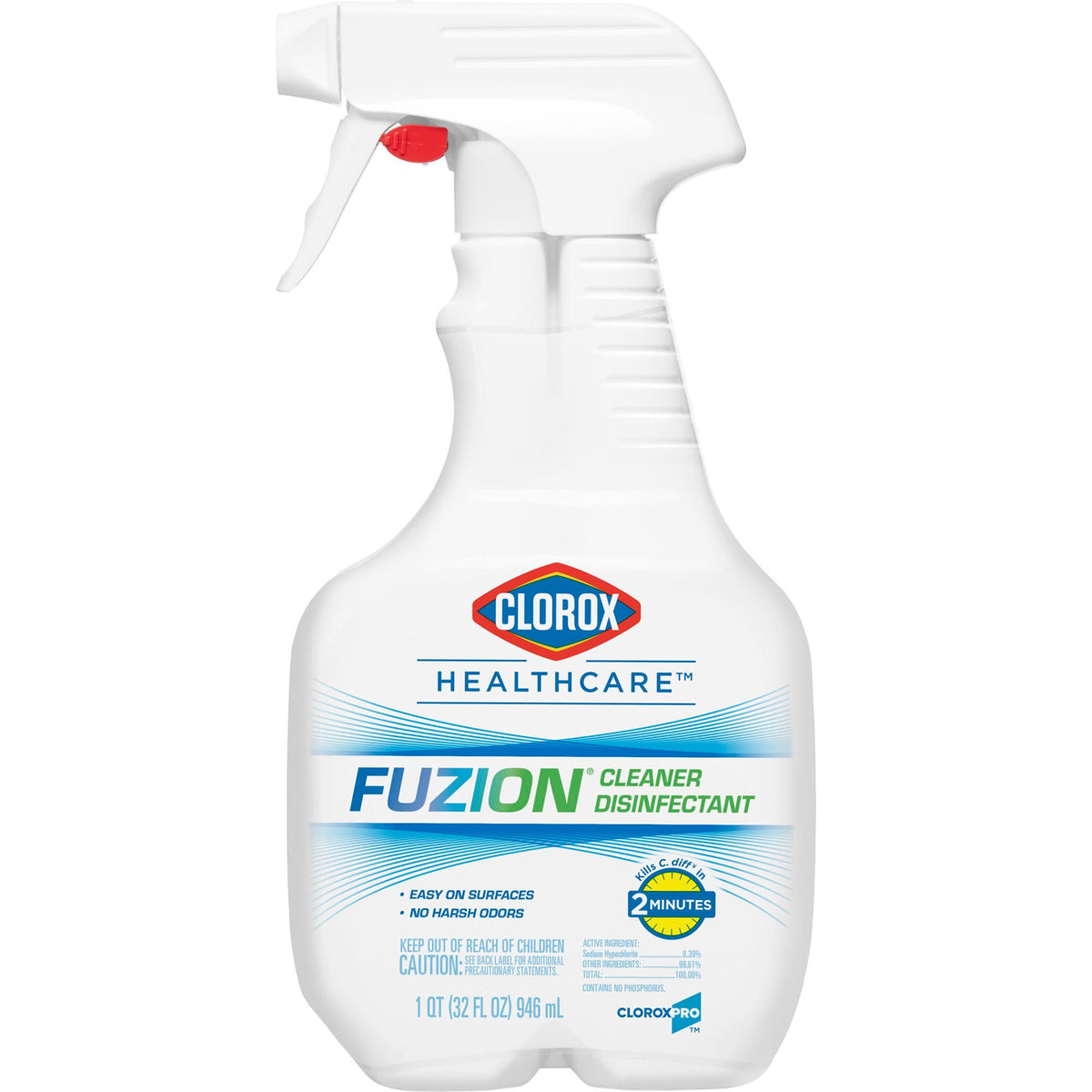 Clorox Healthcare® Fuzion™ Cleaner Disinfectant, 32-ounce Spray Bottle - Housekeeping>Cleaners and Disinfectants - The Clo...