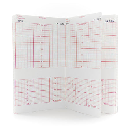 McKesson Fetal Monitoring Paper-Recording Chart Paper McKesson Z-Fold Red Grid