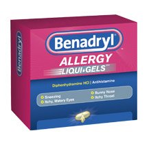 Benadryl Diphenhydramine Allergy Relief-Allergy Relief Benadryl 25 mg Strength Capsule 24 per Box