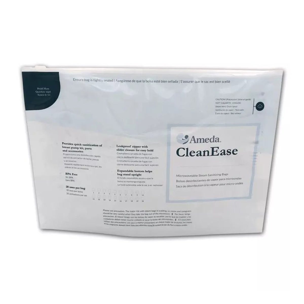 Ameda CleanEase Microwaveable Steam Sanitizing Bags-Microwaveable Steam Sanitizing Bags Ameda Clean Ease For Breast Pump Parts