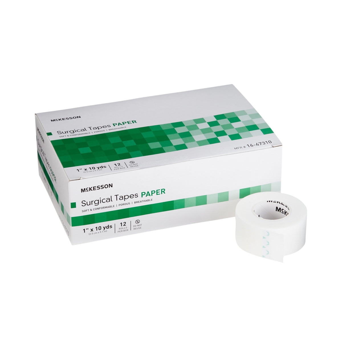 McKesson Paper Medical Tape, 1 Inch x 10 Yard, White-Medical Tape McKesson White 1 Inch X 10 Yard Paper NonSterile