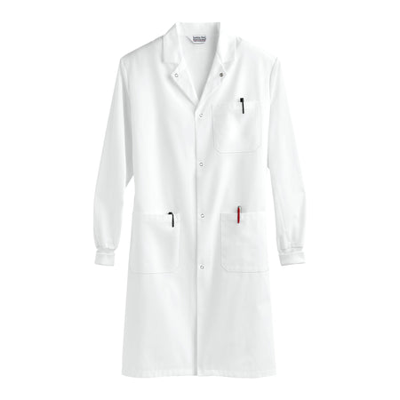 Fashion Seal Healthcare Knit Cuff Lab Coat, Medium, White-Lab Coat White Medium Knee Length 80% Polyester / 20% Cotton Reusable
