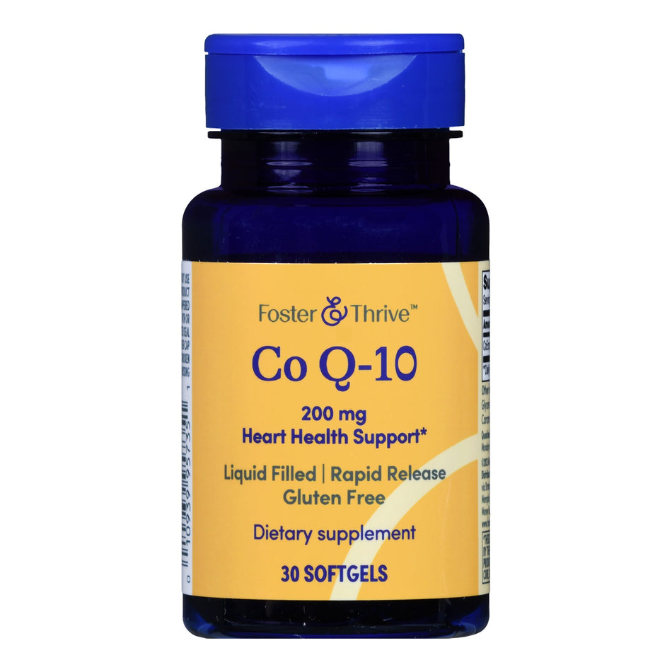 Foster & Thrive Co Q-10 200 mg Rapid Release Softgels-Vitamin Supplement Foster & Thrive Coenzyme Q-10 200 mg Strength Softgel 30 per Bottle