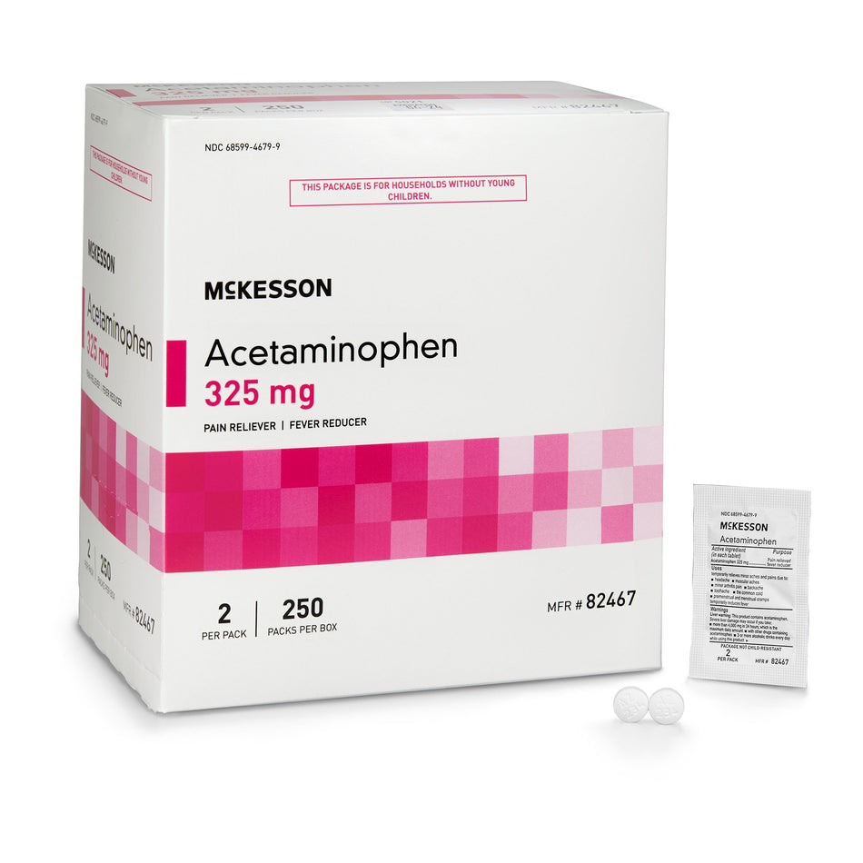 McKesson Acetaminophen Pain Relief-Pain Relief McKesson 325 mg Strength Acetaminophen Unit Dose Tablet 250 per Box