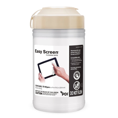 Easy Screen Cleaning Wipe-Easy Screen Surface Cleaner Premoistened Alcohol Based Manual Pull Wipe 70 Count Canister Alcohol Scent NonSterile