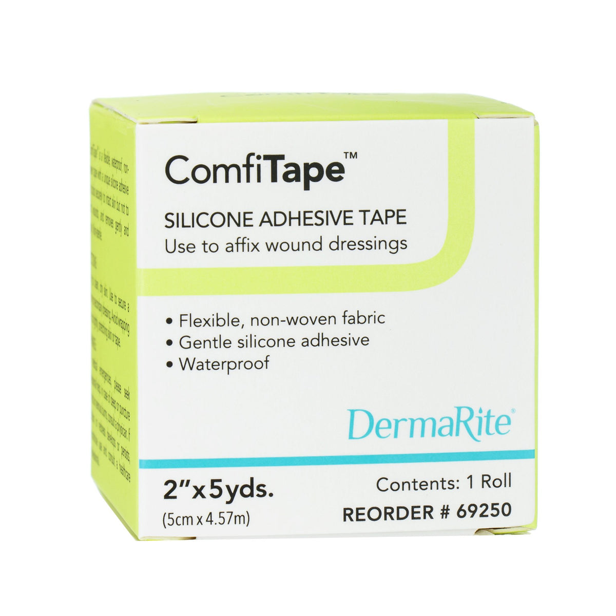 ComfiTape Silicone Medical Tape, 2 Inch x 5 Yard, Tan-Waterproof Medical Tape ComfiTape Tan 2 Inch X 5 Yard Nonwoven / Silicone NonSterile