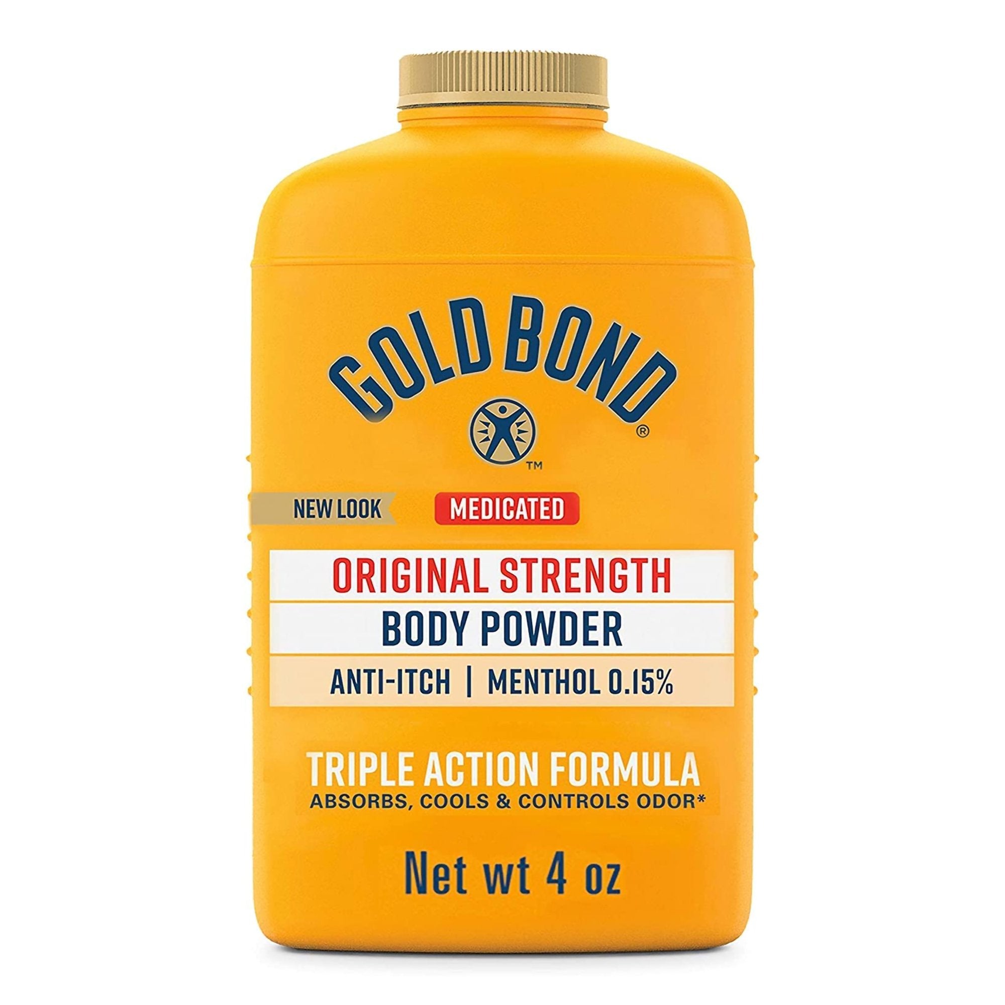 Gold Bond Original Strength Medicated Body Powder, 4 oz.-Body Powder Gold Bond Medicated Original Strength 4 oz. Menthol Scent Shaker Bottle Menthol