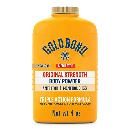 Gold Bond Original Strength Medicated Body Powder, 4 oz.-Body Powder Gold Bond Medicated Original Strength 4 oz. Menthol Scent Shaker Bottle Menthol