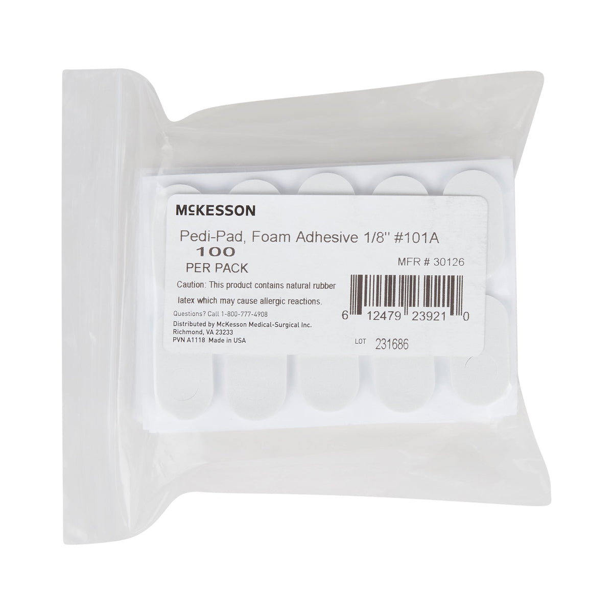 McKesson Pedi-Pad Adhesive Protective Pad, Size 101-A-Protective Pad McKesson Pedi-Pad Size 101-A Adhesive Foot
