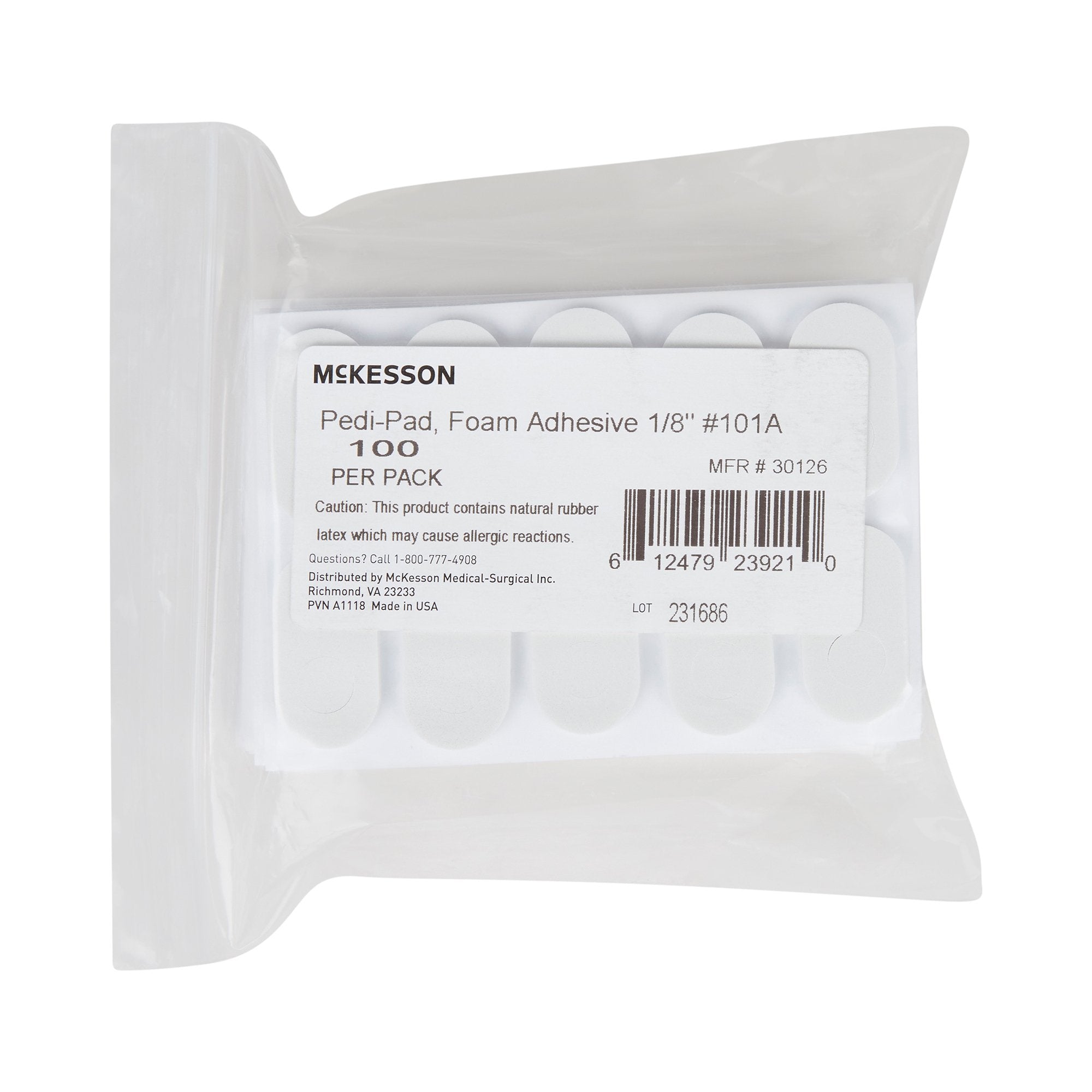 McKesson Pedi-Pad Adhesive Protective Pad, Size 101-A-Protective Pad McKesson Pedi-Pad Size 101-A Adhesive Foot