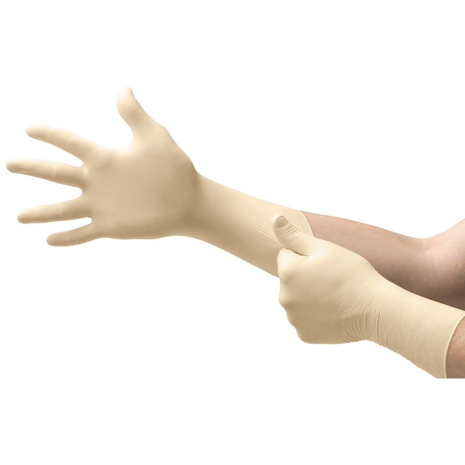Ultra One Latex Extended Cuff Length Exam Glove, Medium, White-Exam Glove Ultra One Medium NonSterile Latex Extended Cuff Length Textured Fingertips White Not Rated
