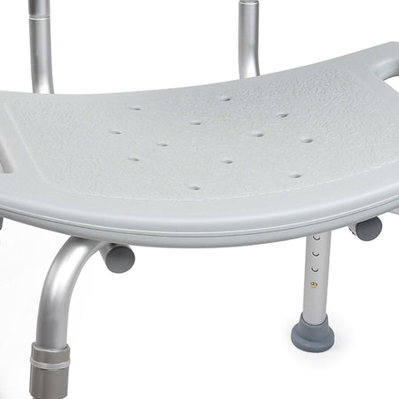 McKesson Aluminum Bath Transfer Bench with Removable Back-Bath Bench McKesson Without Arms Aluminum Frame Removable Backrest 19-1/4 Inch Seat Width 300 lbs. Weight Capacity