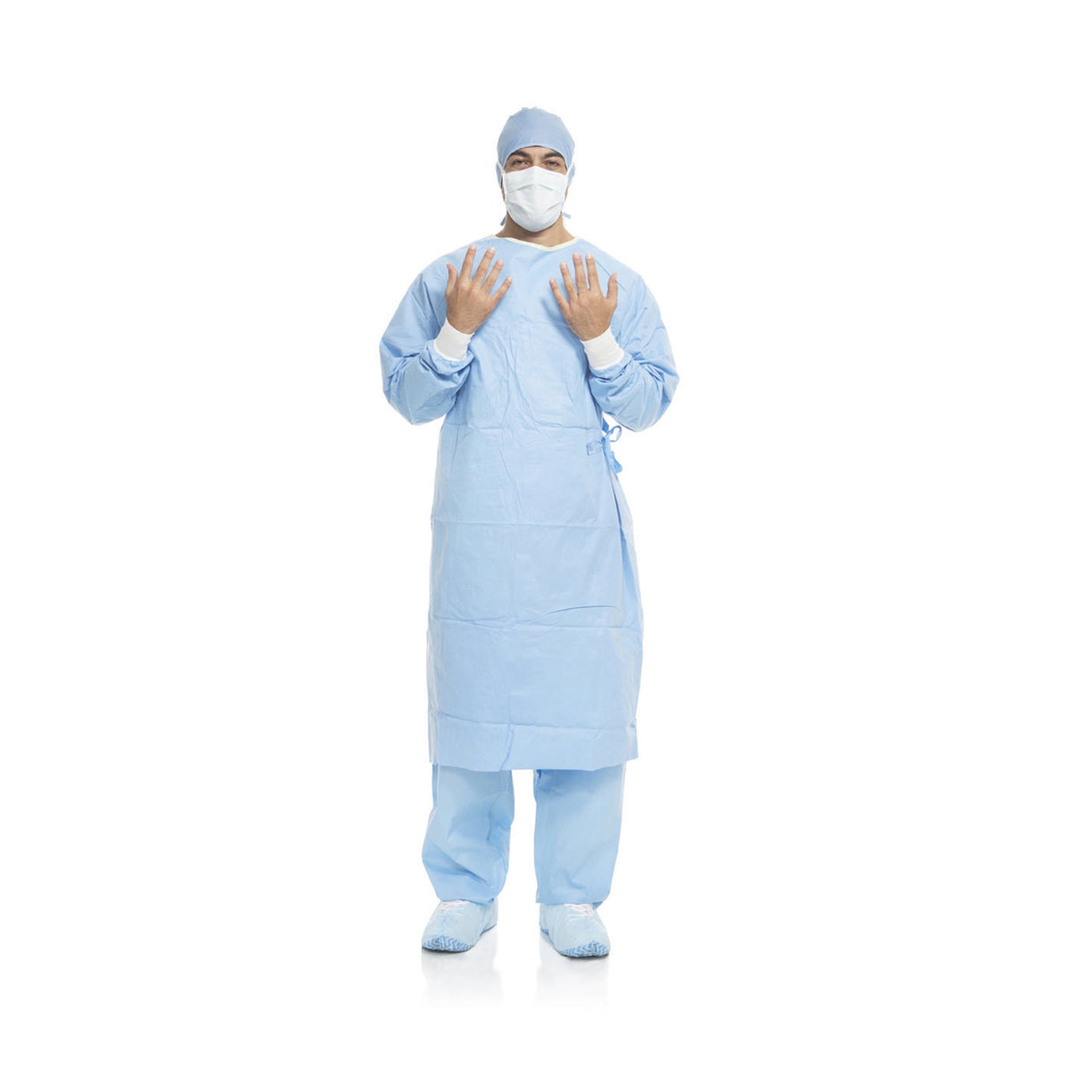 AERO BLUE Surgical Gown with Towel, X-Large-Surgical Gown with Towel Aero Blue X-Large Blue Sterile AAMI Level 3 Disposable