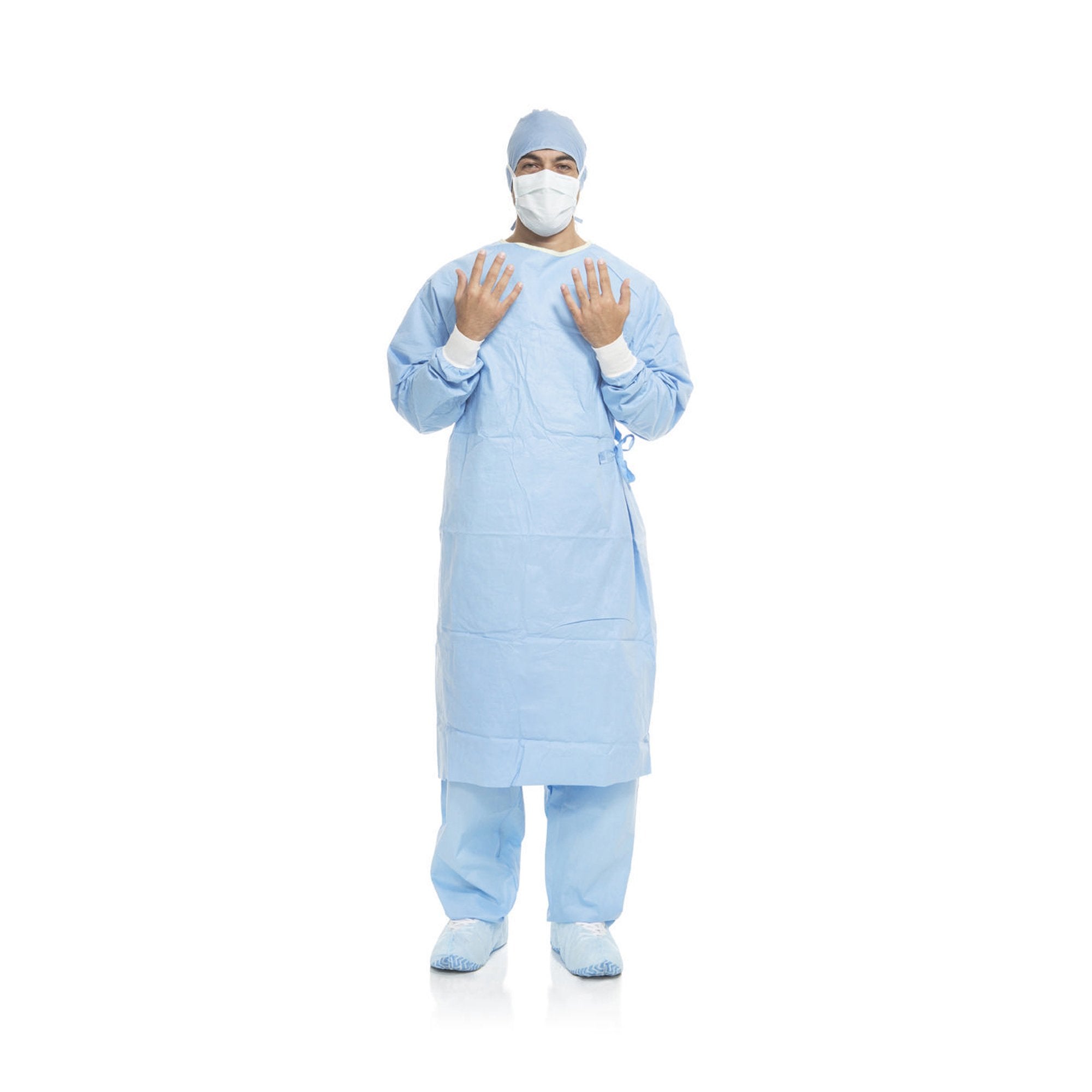 AERO BLUE Surgical Gown with Towel, X-Large-Surgical Gown with Towel Aero Blue X-Large Blue Sterile AAMI Level 3 Disposable