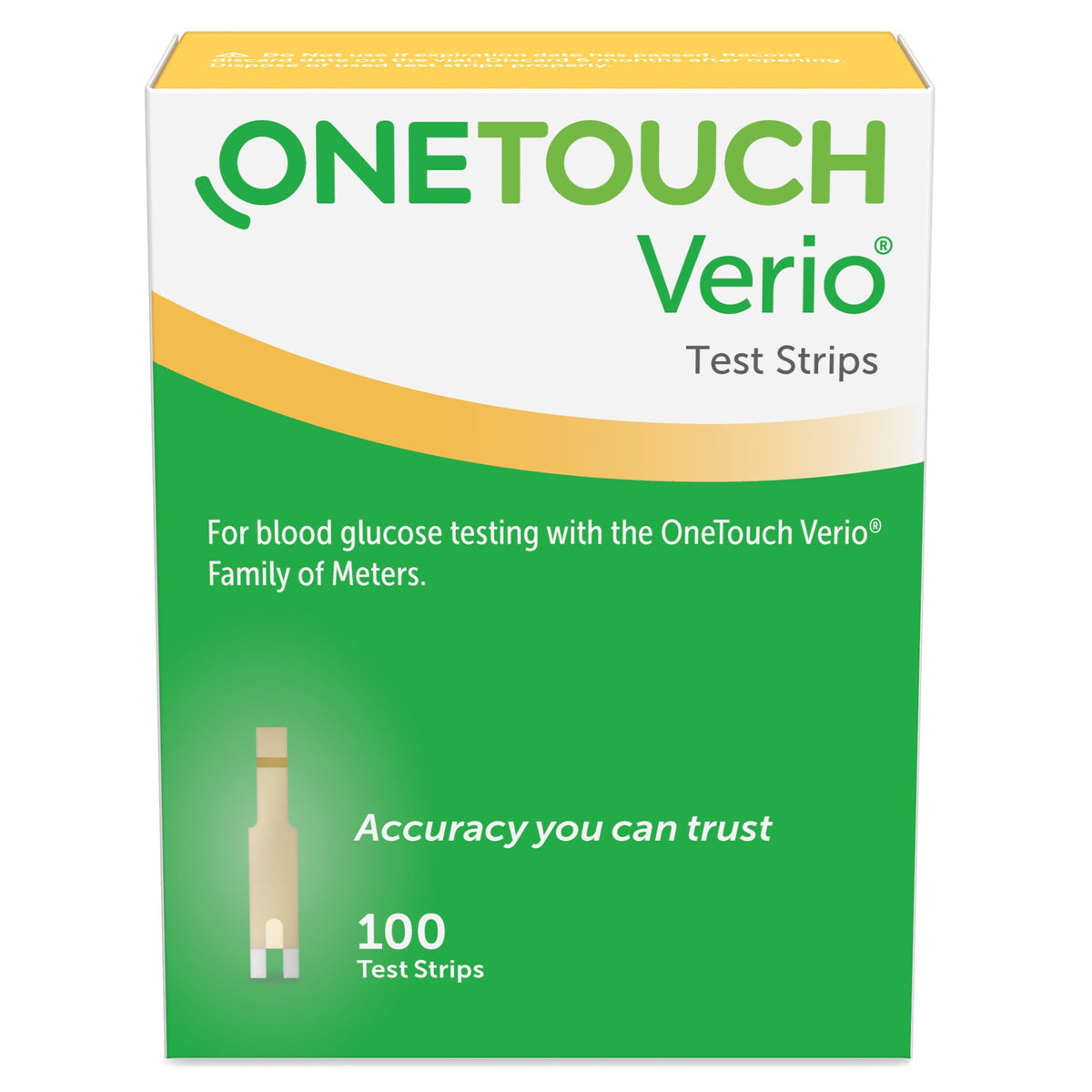 OneTouch Verio Test Strips-Blood Glucose Test Strips OneTouch Verio 100 Strips per Pack