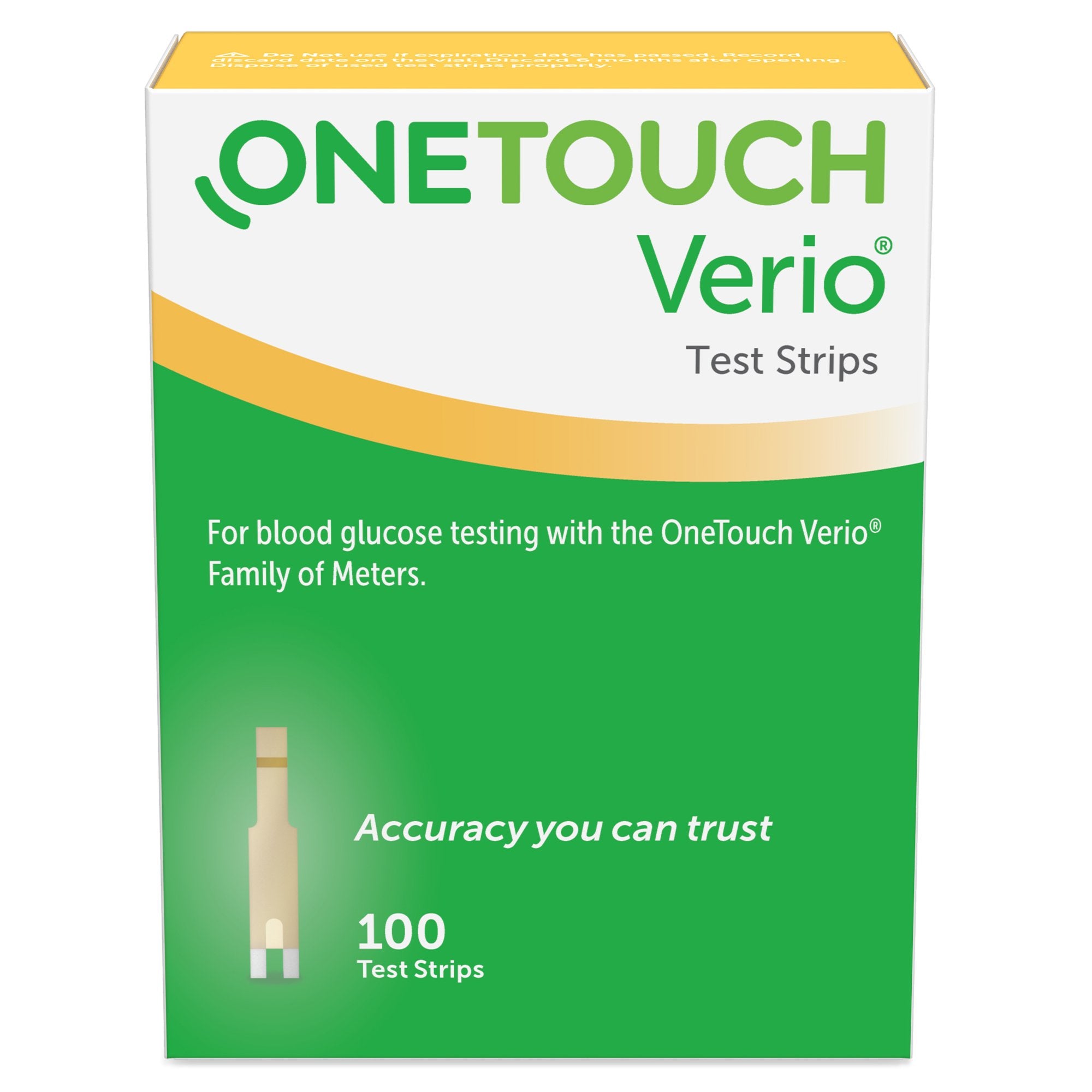 OneTouch Verio Test Strips-Blood Glucose Test Strips OneTouch Verio 100 Strips per Pack