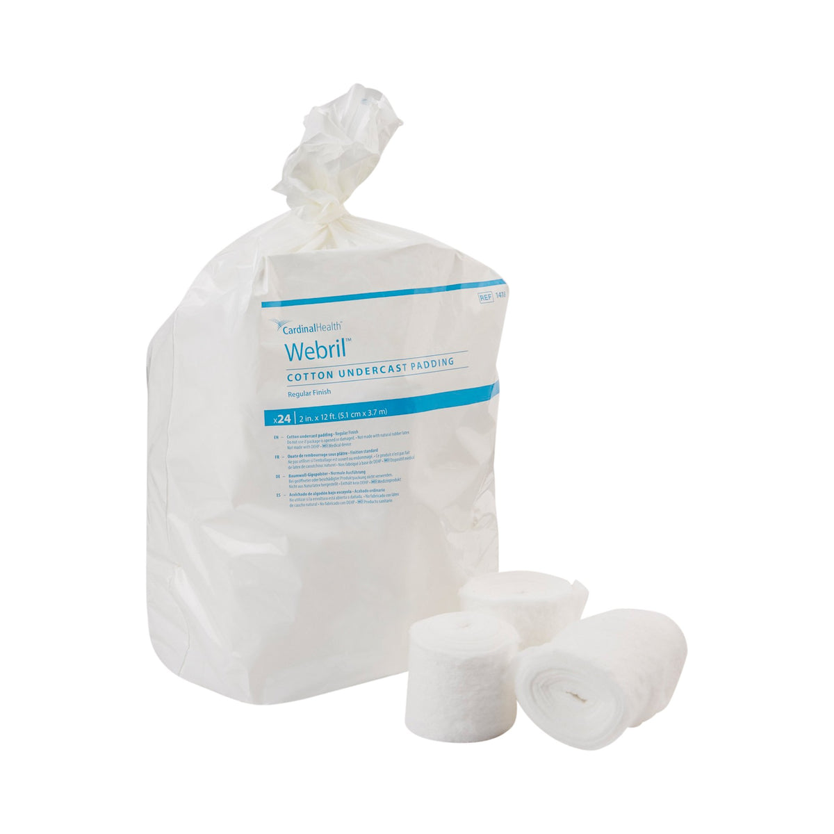 Webril Undercast Cotton Cast Padding, nonsterile, White, 2 Inch x 4 Yard-Cast Padding Undercast Webril 2 Inch X 4 Yard Cotton NonSterile