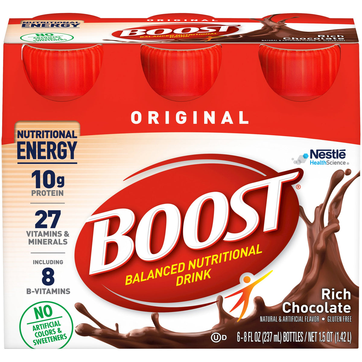 Boost® Original Chocolate Balanced Nutritional Drink, 8-ounce bottle - Nutritionals and Feeding Supplies>Nutritionals>Oral...