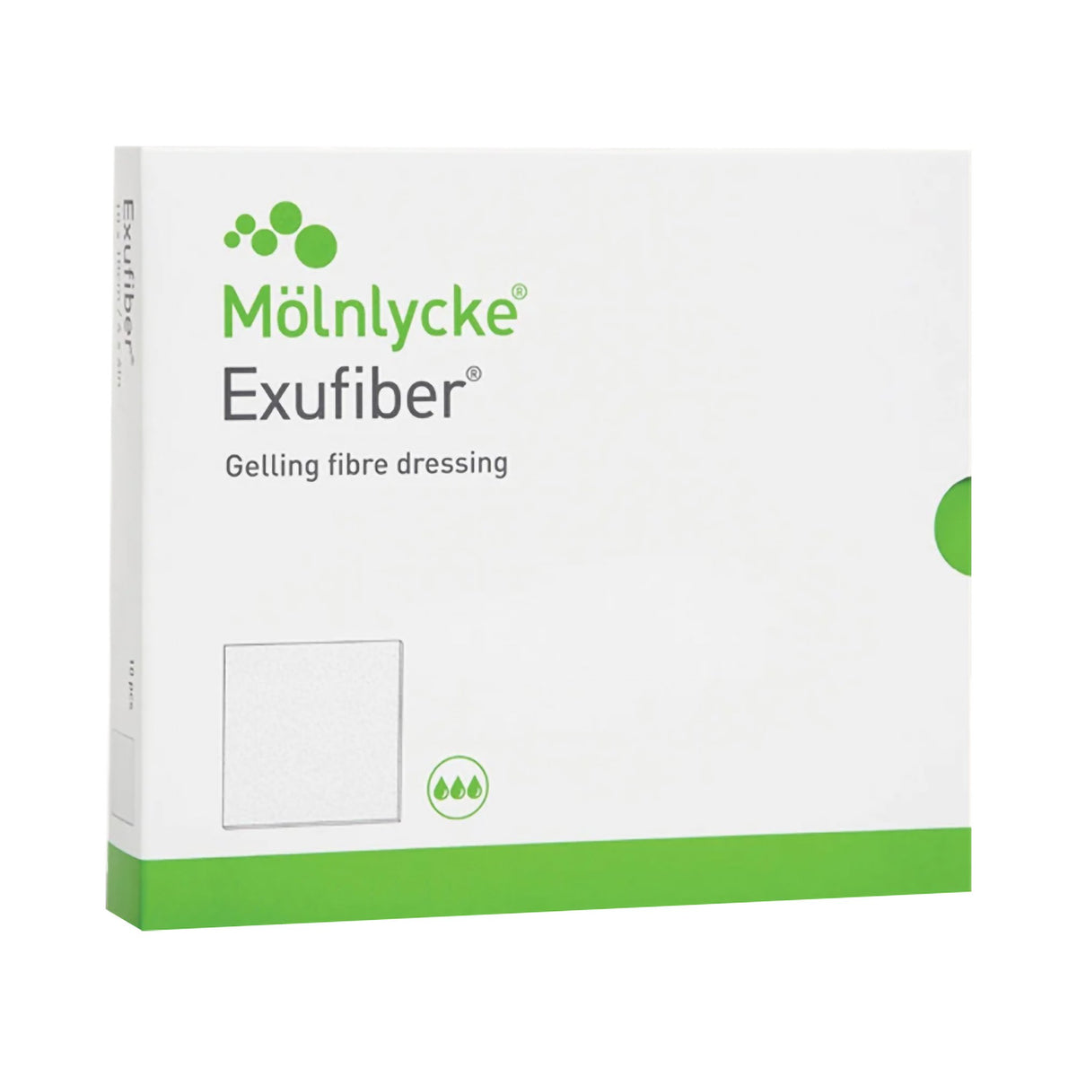 Exufiber Gel Fiber Dressing, 5 x 5 Centimeter-Gelling Fiber Dressing Exufiber 2 X 2 Inch Square
