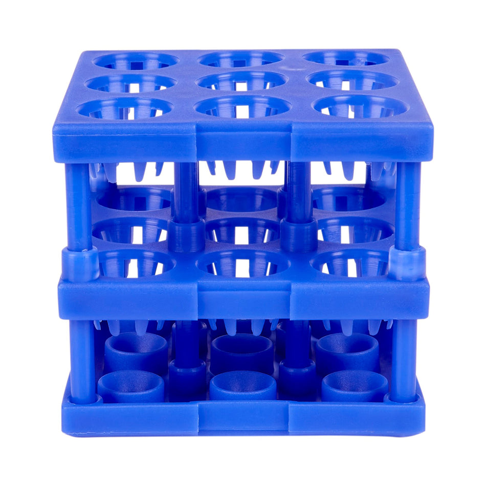 McKesson Tube Cube Rack, 3 x 3 x 3 Inch-Tube Cube Rack McKesson 9 Place 8 to 16 mm Tube Size Blue 3 X 3 X 3 Inch
