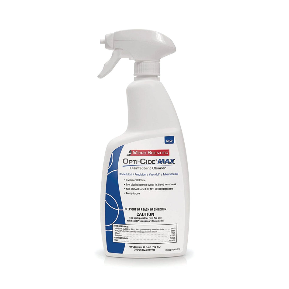 Micro Scientific Opti-Cide Max Alcohol Based Surface Disinfectant Cleaner-Opti-Cide Max Surface Disinfectant Cleaner Alcohol Based Pump Spray Liquid 24 oz. Bottle Alcohol Scent NonSterile