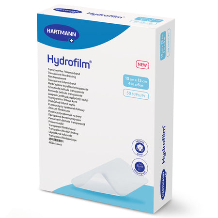 Hydrofilm Wound Dressing, 4 x 6 Inch-Transparent Film Dressing Hydrofilm 4 X 6 Inch 4 Tab Delivery Rectangle Sterile
