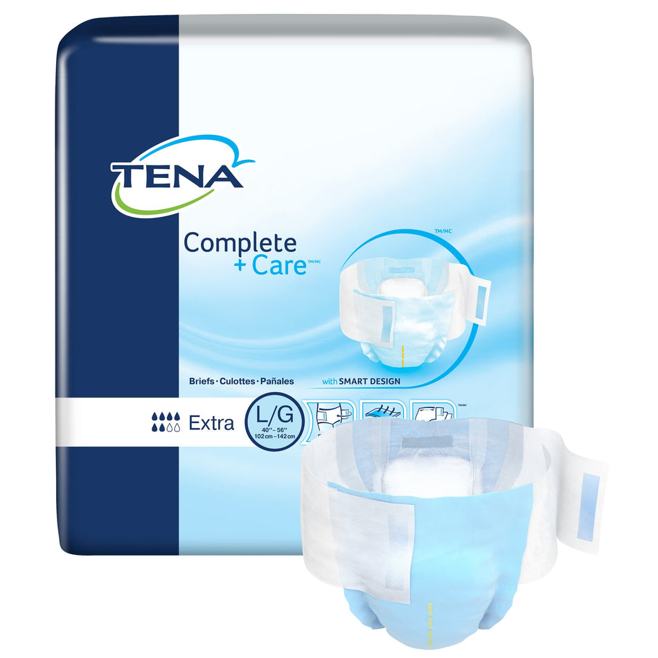 Tena Complete +Care Extra Incontinence Brief, Large-Unisex Adult Incontinence Brief TENA Complete + Care Large Disposable Moderate Absorbency