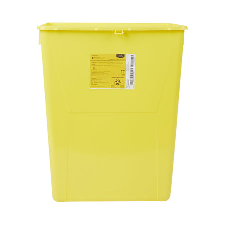 McKesson Prevent Chemotherapy Sharps Container, 12 Gallon, 20-4/5 x 17-3/10 x 13 Inch-Chemotherapy Waste Container McKesson Prevent Yellow Base 20-4/5 H X 17-3/10 W X 13 L Inch Vertical Entry 12 Gallon