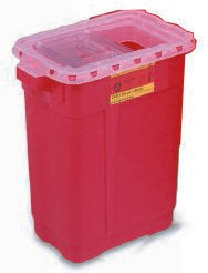 BD Multi-purpose Sharps Container, 17 Gallon, 23-1/2 x 20 x 14-3/4 Inch-Sharps Container BD Red Base 23-1/2 H X 20 W X 14-3/4 D Inch Vertical Entry 17 Gallon