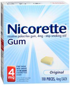 Nicorette Stop Smoking Aid Gum 4 mg Original-Stop Smoking Aid Nicorette 4 mg Strength Gum