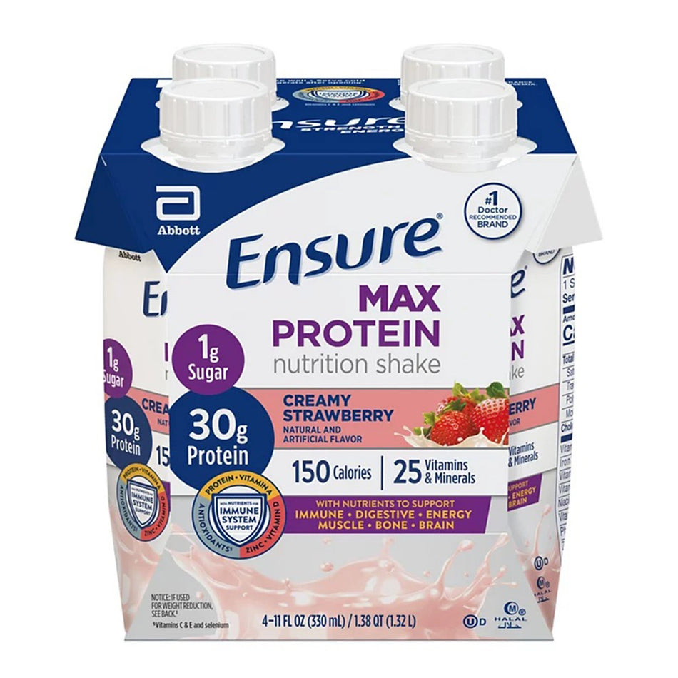 Ensure® Max Protein Nutrition Shake, Strawberry, 11-ounce carton - Nutritionals and Feeding Supplies>Nutritionals>Oral Sup...