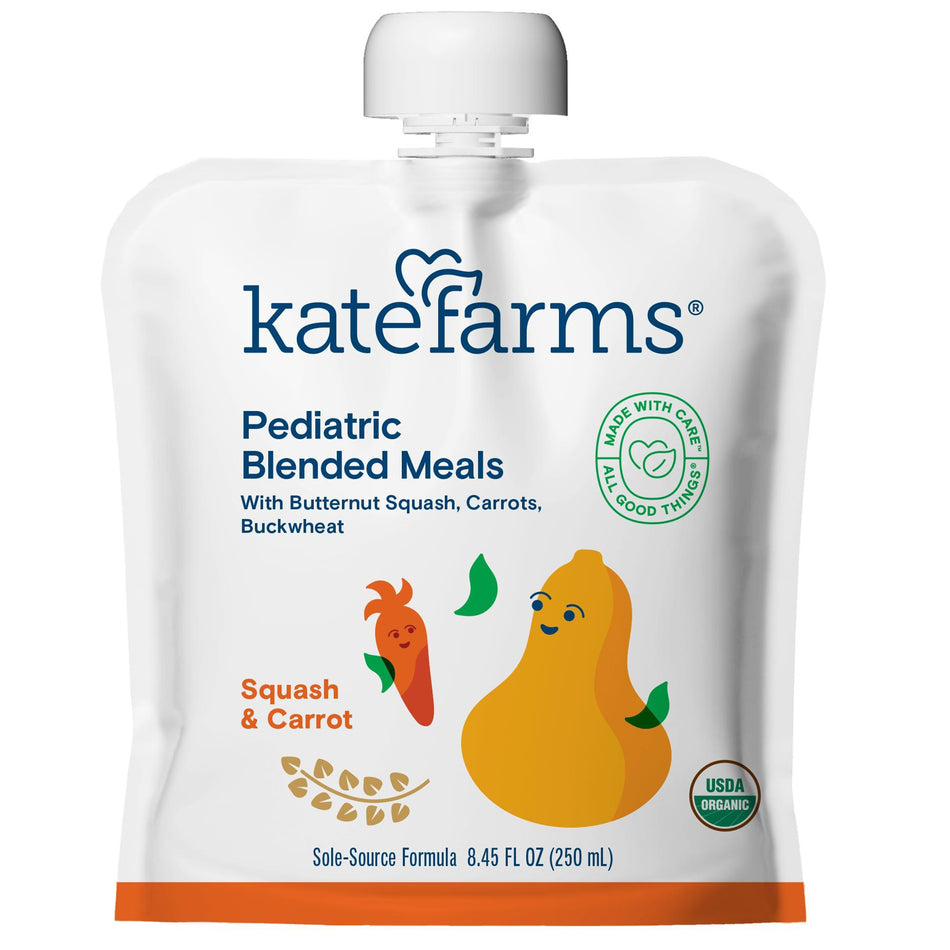 Kate Farms® Pediatric Blended Meals with Squash and Carrots, 8.45-ounce pouch - Nutritionals and Feeding Supplies>Nutritio...