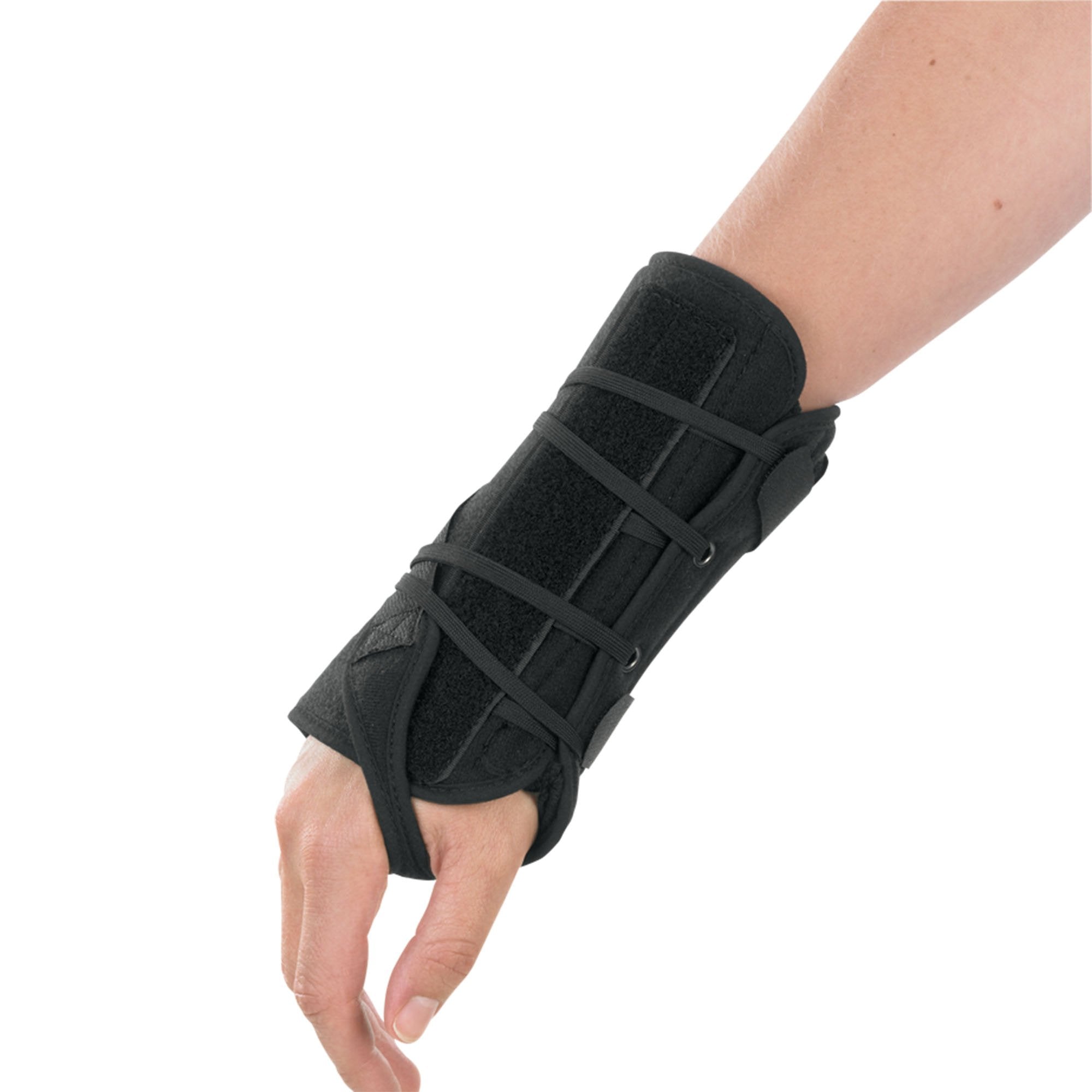 Apollo Universal Right Hand Wrist Brace, 9 Inch Length-Wrist Brace Apollo Universal Aluminum / Foam Right Hand Black One Size Fits Most