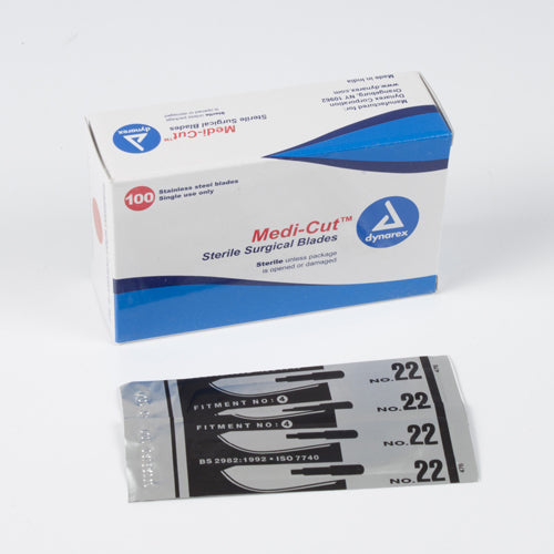 Scalpel Blades #22 St/Steel Box/100 Dynarex