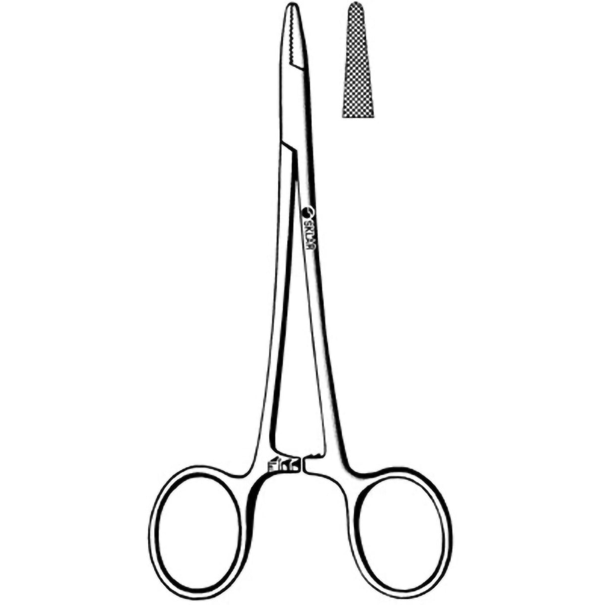 Sklar Needle Holder-Needle Holder Baumgartner 5 Inch Length Straight Serrated Tip Finger Ring Handle