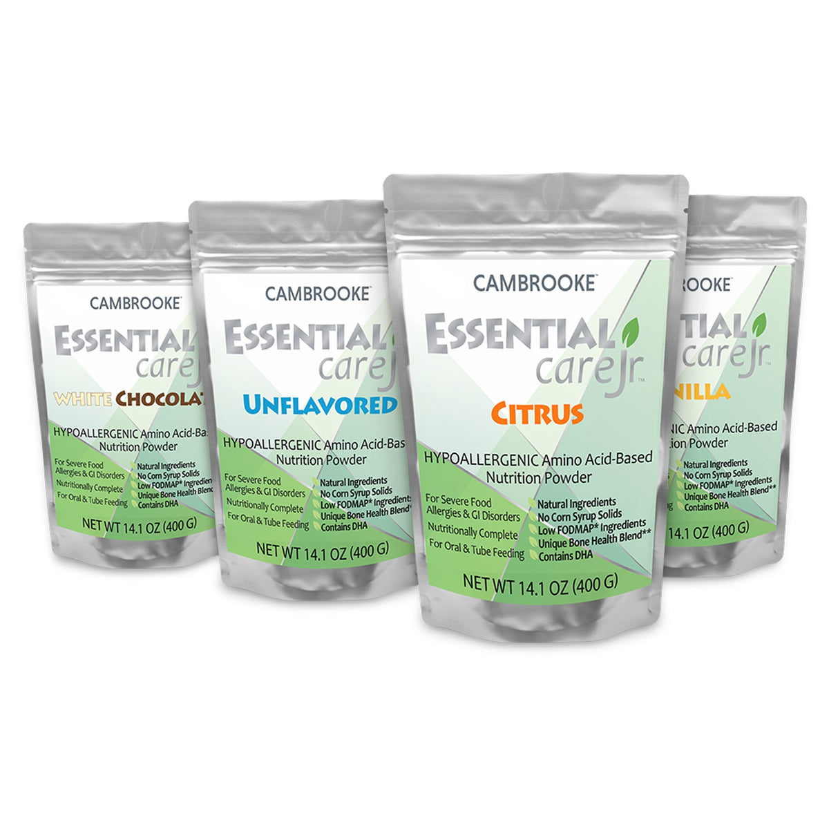 Essential Care Jr Amino AcidBased Nutrition Powder, Citrus Flavor, 14.1-ounce pouch-Pediatric Oral Supplement Essential Care Jr Citrus Flavor 14.1 oz. Pouch Powder Amino Acid Food Allergies