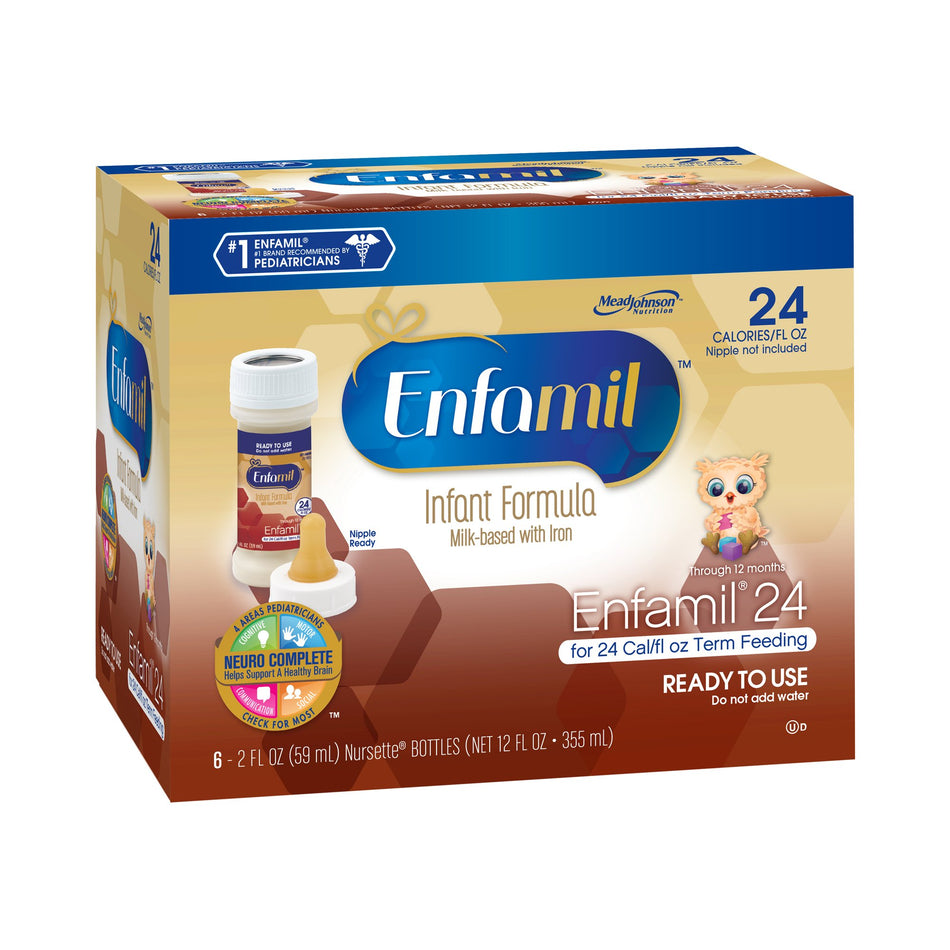Enfamil 24 Ready to Use Infant Formula, 2-ounce bottle-Infant Formula Enfamil 24 Unflavored 2 oz. Bottle Liquid Iron