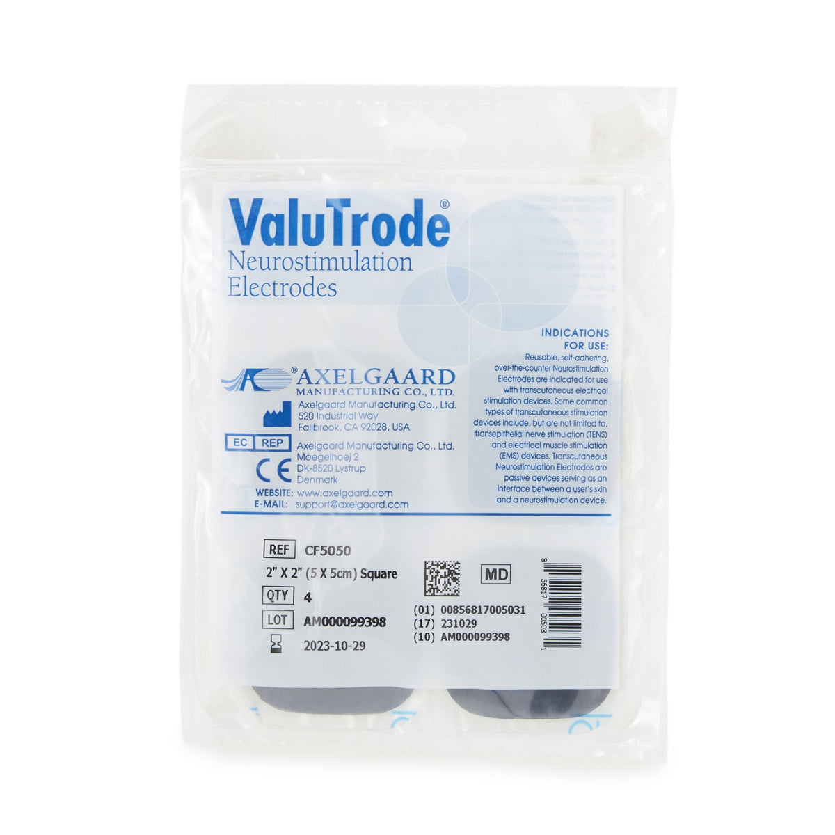 ValuTrode Neurostimulation Electrode for TENS units, 2 x 2 Inch-"ValuTrode Cloth Electrotherapy Electrode For TENS, NMES, and FES Units"
