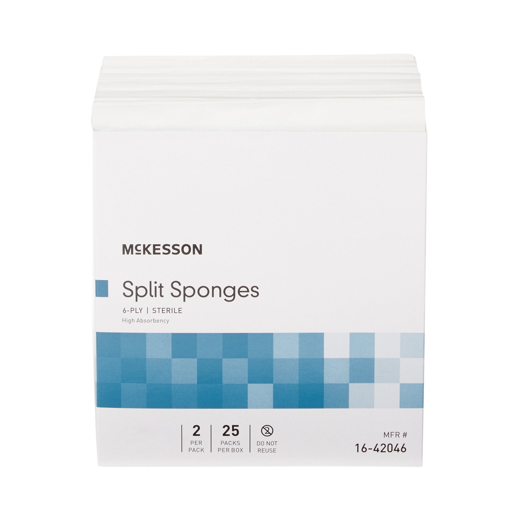 McKesson IV/Drain Split Dressing, 4 x 4 Inch, 6-Ply-Drain Sponge McKesson 4 X 4 Inch 6-Ply Sterile 2 per Pack