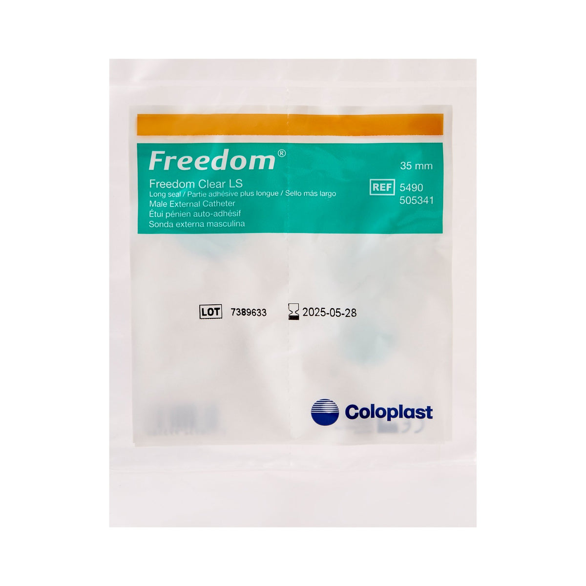 Coloplast Freedom Clear LS Male External Catheter, Large-Male External Catheter Freedom Clear LS Self-Adhesive Seal Silicone Large