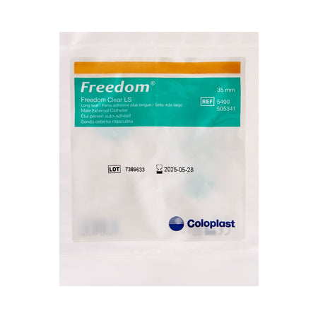 Coloplast Freedom Clear LS Male External Catheter, Large-Male External Catheter Freedom Clear LS Self-Adhesive Seal Silicone Large