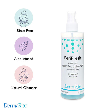 DermaRite Industries PeriFresh Rinse-Free Perineal Wash</strong-Rinse-Free Perineal Wash PeriFresh Liquid 7.5 oz. Pump Bottle Scented