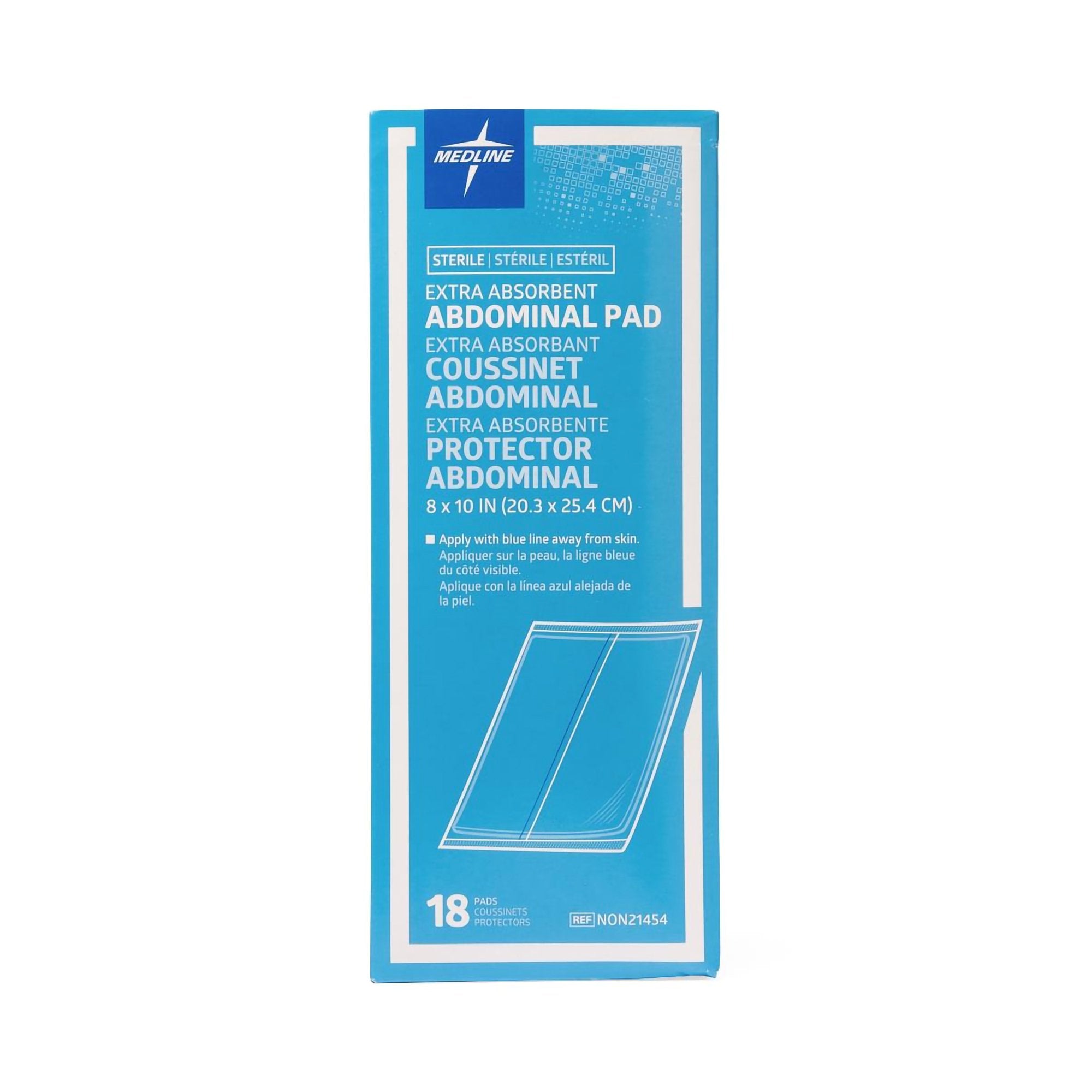 Medline Sterile Abdominal Pad, 8 x 10 Inch-Abdominal Pad Medline 8 X 10 Inch Sterile 1 per Pack