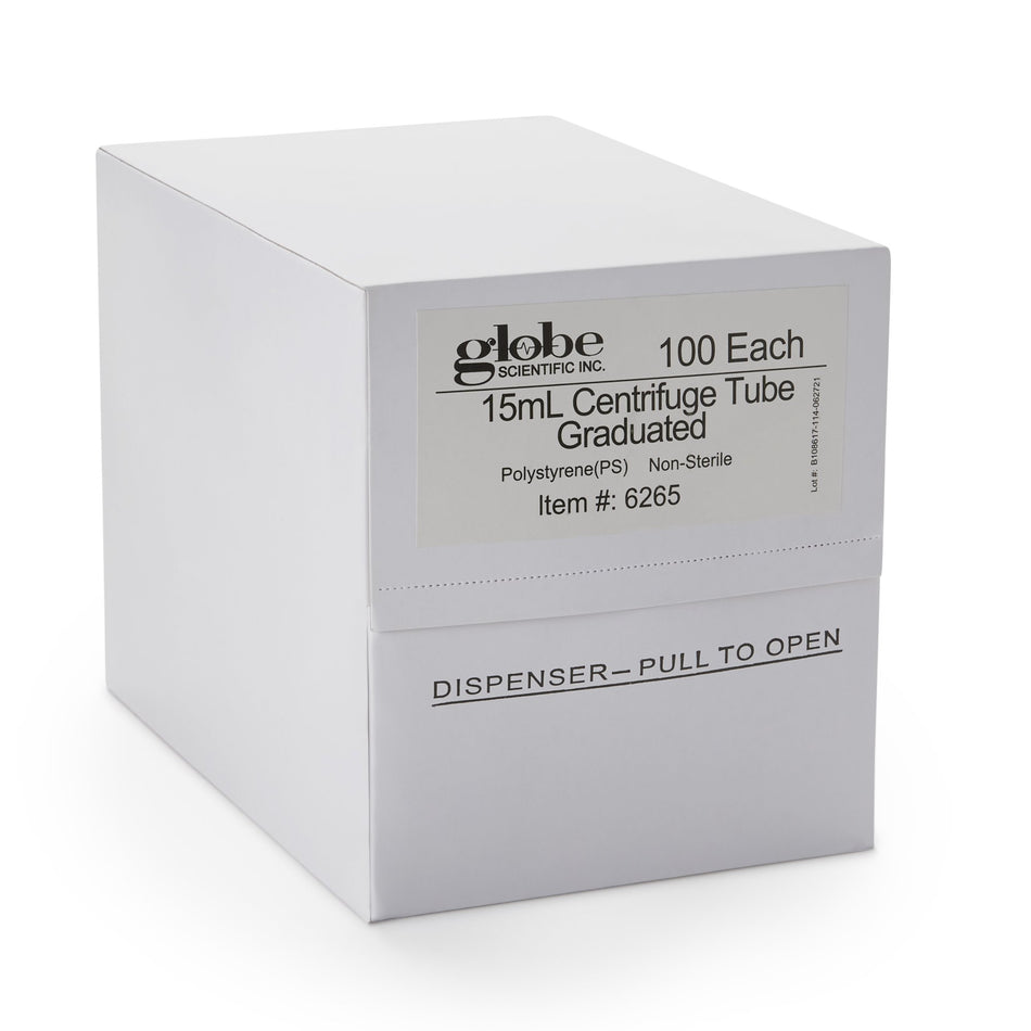 Globe Scientific Centrifuge Tube, Without Closure, 15 mL, 16.6 x 120 mm
