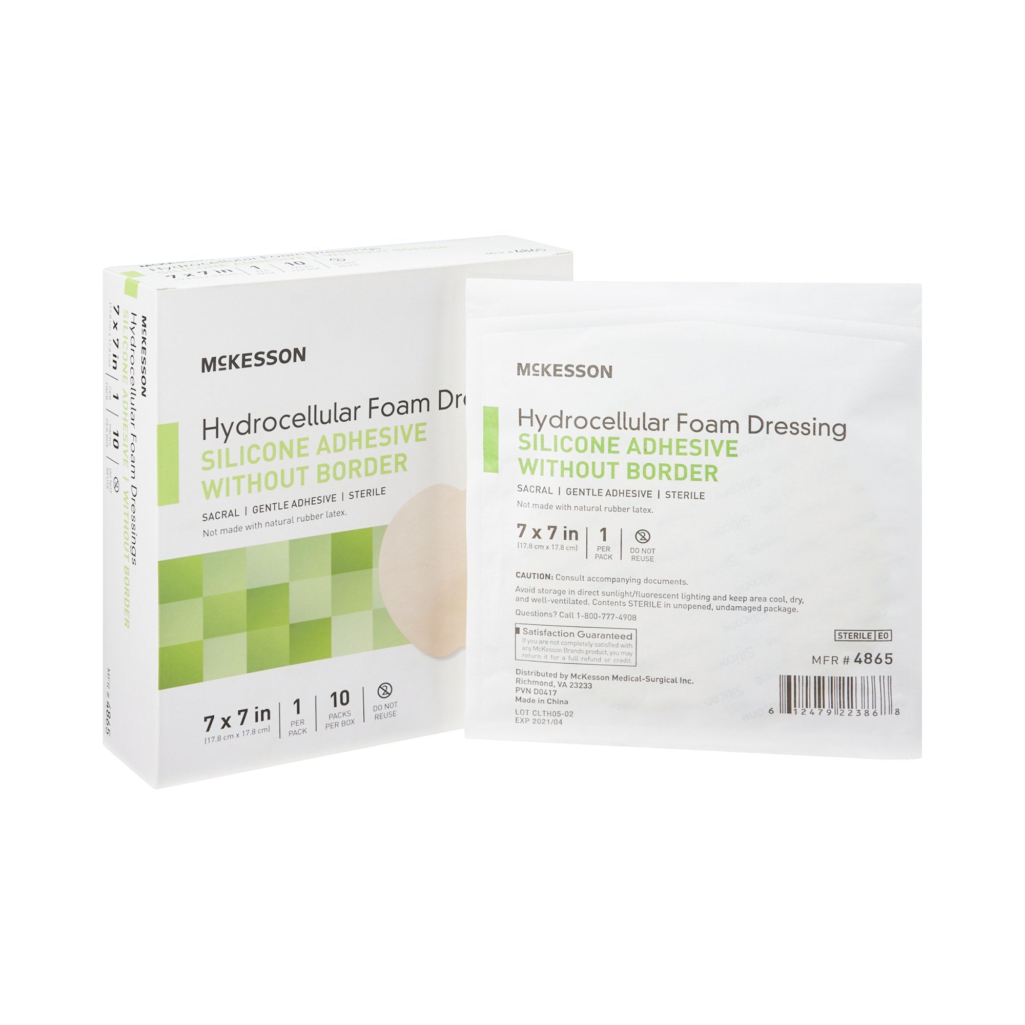 McKesson Silicone Gel Adhesive without Border Silicone Foam Dressing, 7 x 7 Inch Sacral-Foam Dressing McKesson 7 X 7 Inch Without Border Film Backing Silicone Gel Adhesive Sacral Sterile