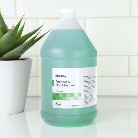 McKesson Rinse-Free Perineal Wash, Herbal Scent, 1 gal.-Rinse-Free Perineal Wash McKesson Liquid 1 gal. Jug Herbal Scent