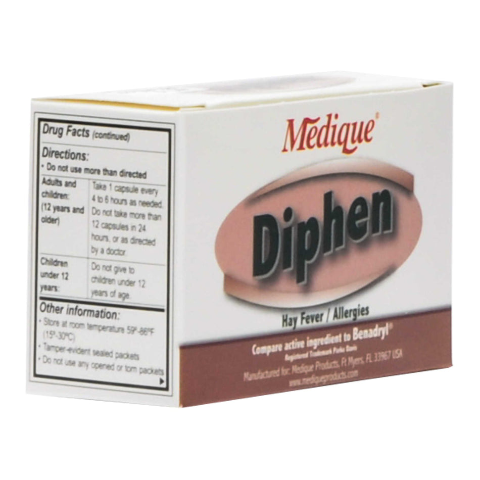 Diphen Diphenhydramine Allergy Relief-Allergy Relief Diphen 25 mg Strength Caplet 24 per Box