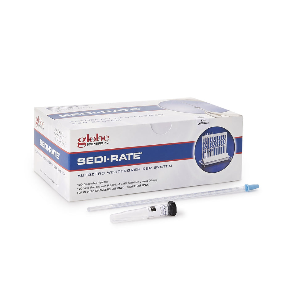 Sedi-Rate Erythrocyte Sedimentation Rate (ESR) Autozero Westergren Hematology Test Kit-Hematology Test Kit Sedi-Rate Erythrocyte Sedimentation Rate (ESR) 100 Tests CLIA Waived